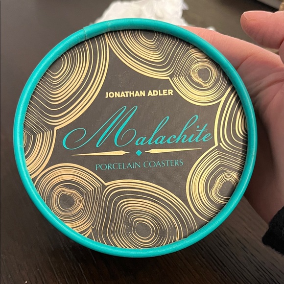 Jonathan Adler Other - Jonathan Adler Malachite Coasters - Teal and Gold Swirl